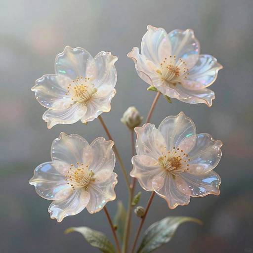 Ethereal AI-Generated Floating Flowers