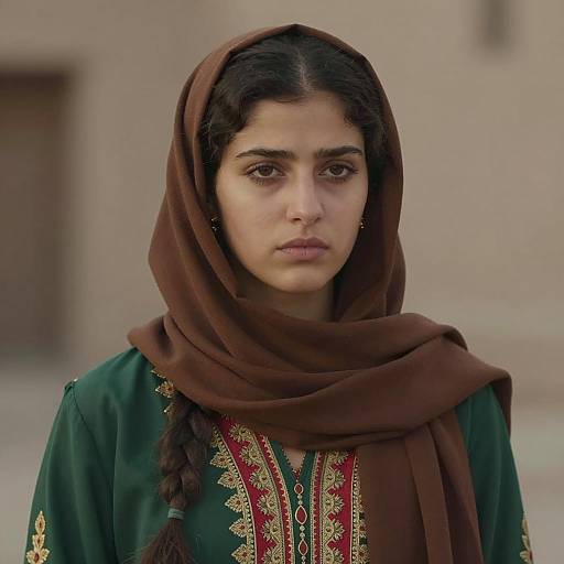Young Woman in Traditional Middle Eastern Attire