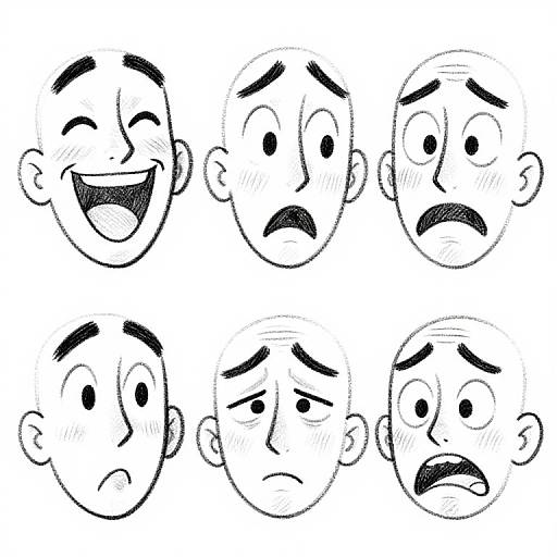 Exaggerated Facial Expressions Sketches
