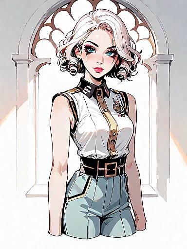 Stylish Woman in Sleeveless Wide-Leg Jumpsuit