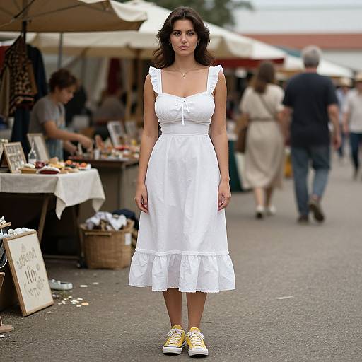 Vintage Style Woman at Flea Market