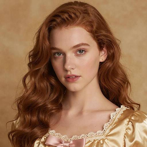 Elegant Young Woman in Satin Dress