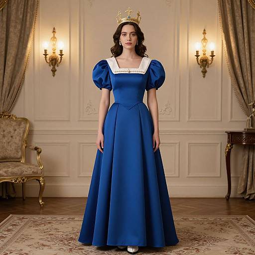 Royal Woman in Blue Dress