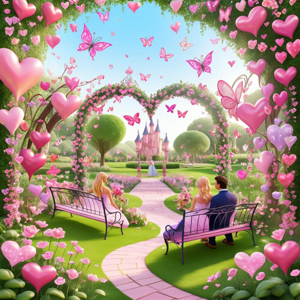 Enchanting Valentine's Day Garden Scene