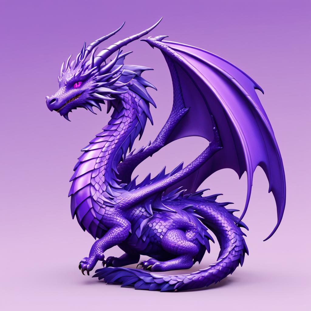 Fantasy Dragon Art: Violet Winged Wyrm