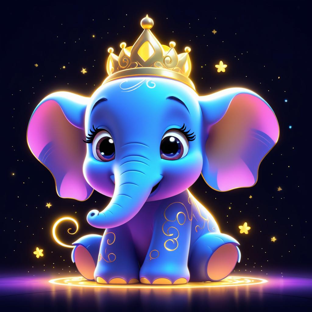 Charming Disney-Style Elephant Character Design