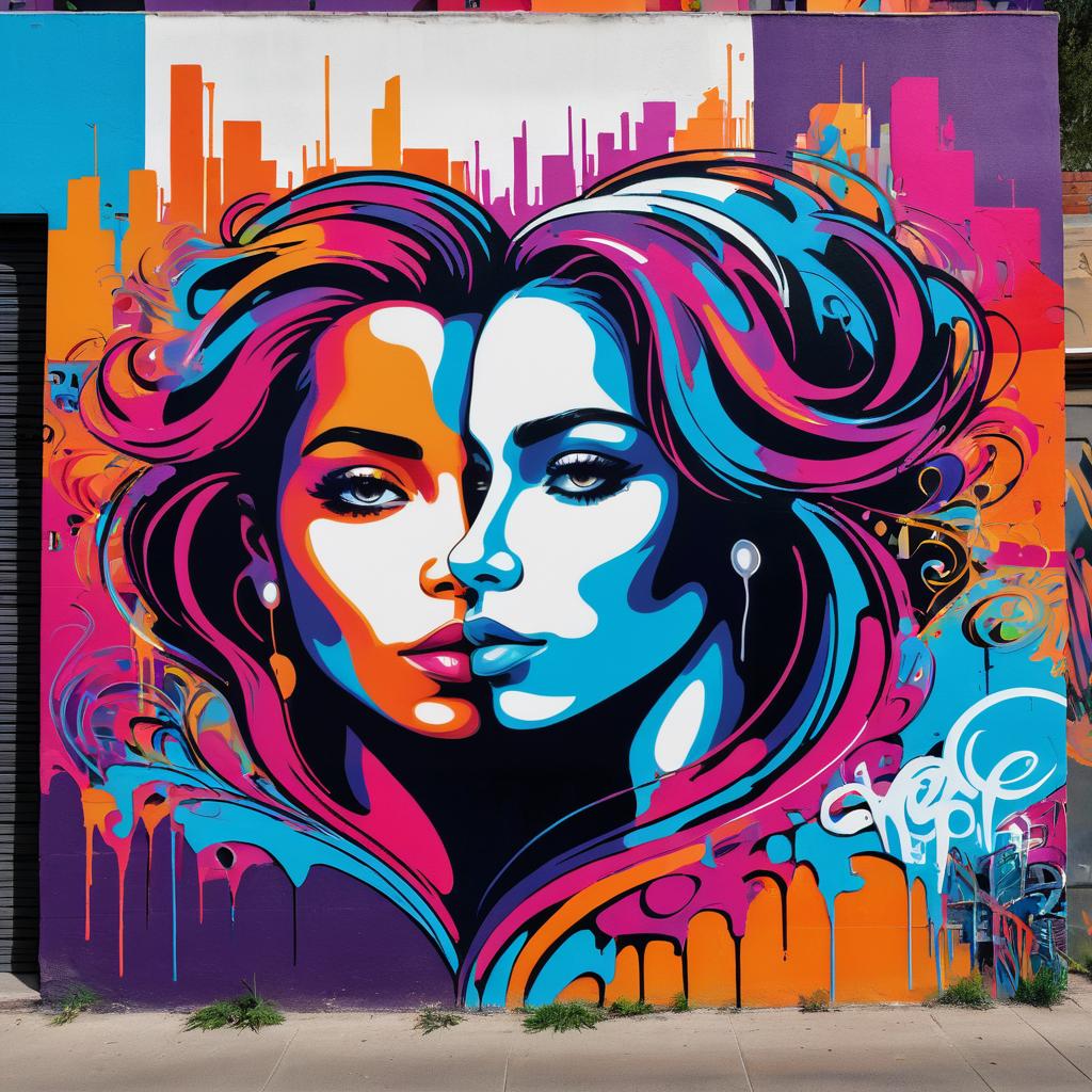 Vibrant Graffiti Art of Love and Loss