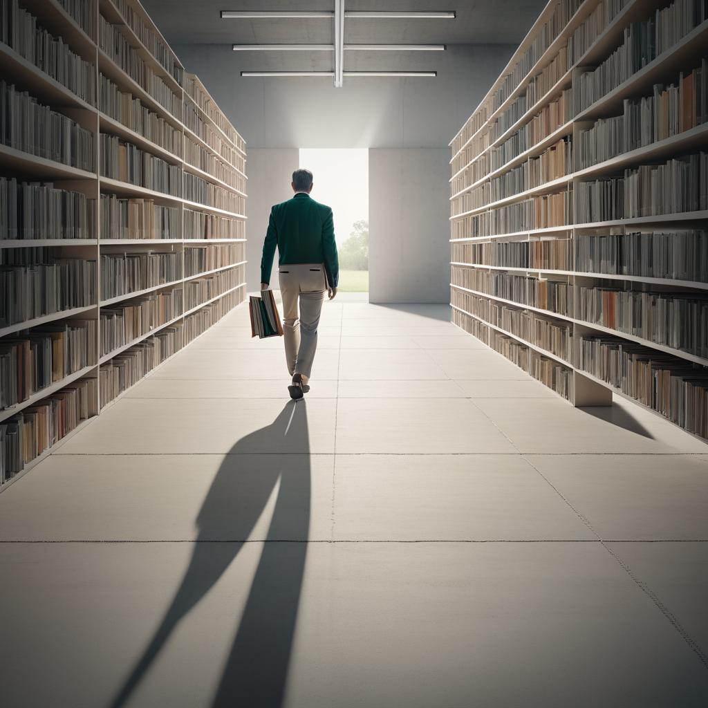 Teacher Walking on a Book Path