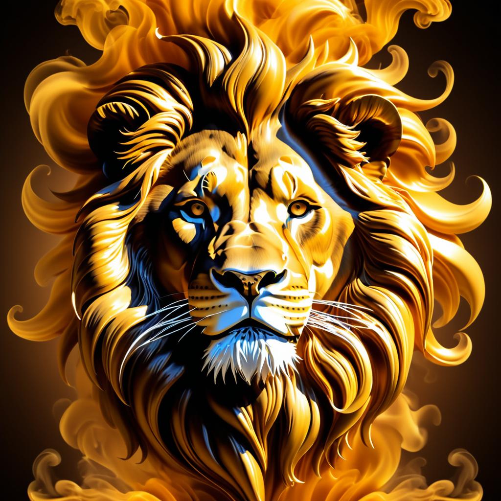 Majestic Lion in Billowing Smoke Art