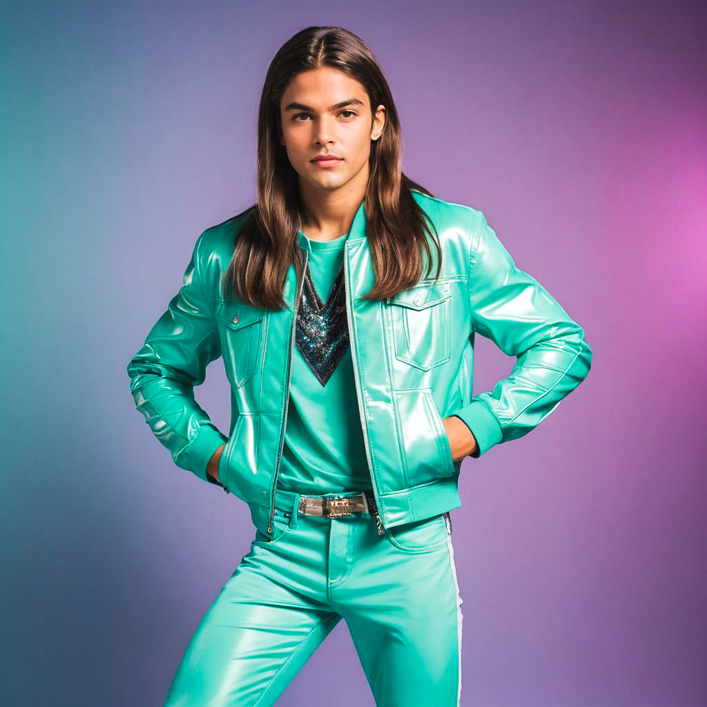 Disco-Themed Photo of Grooving Teenager