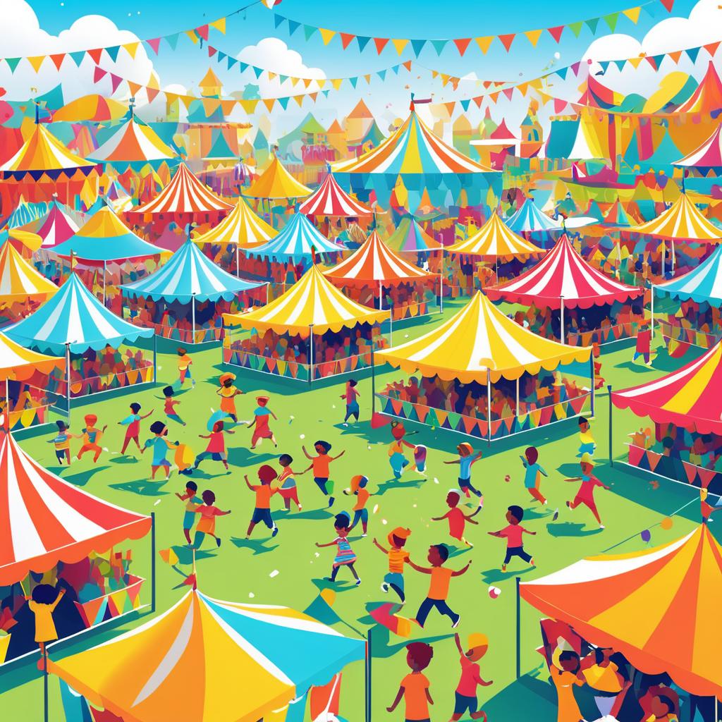 Cheerful Daytime Carnival Scene