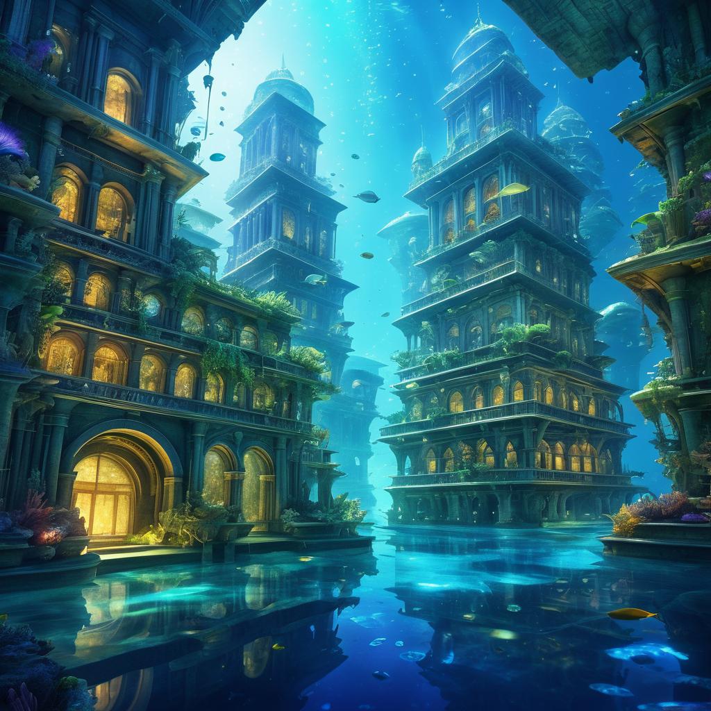 Fantastical Underwater City Concept Art