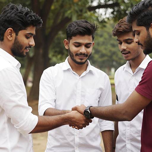 Photorealistic Outdoor Group Holding Hands