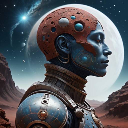Surreal Cosmic Humanoid Digital Painting