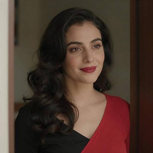 Elegant Portrait of a Wavy-Haired Woman