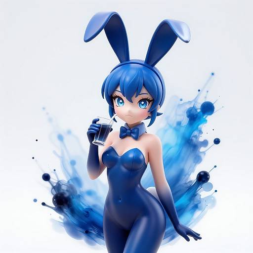 Photorealistic Neon Bunny Girl Art