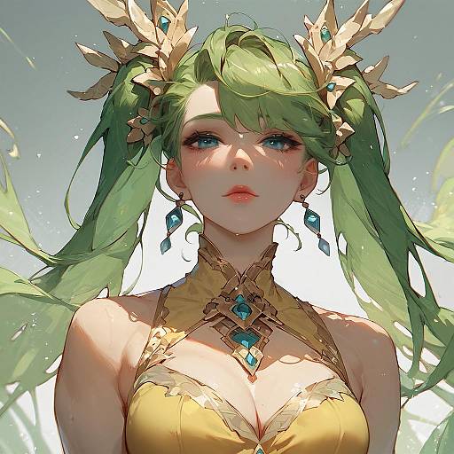 Traptrix Sera — Green Twintails in Yellow