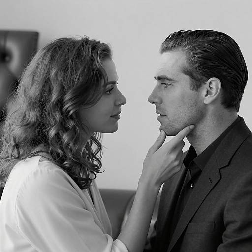 Intimate Black and White Profile Portrait