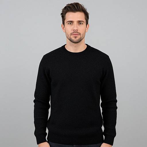 Man in Black Woolen Sweater