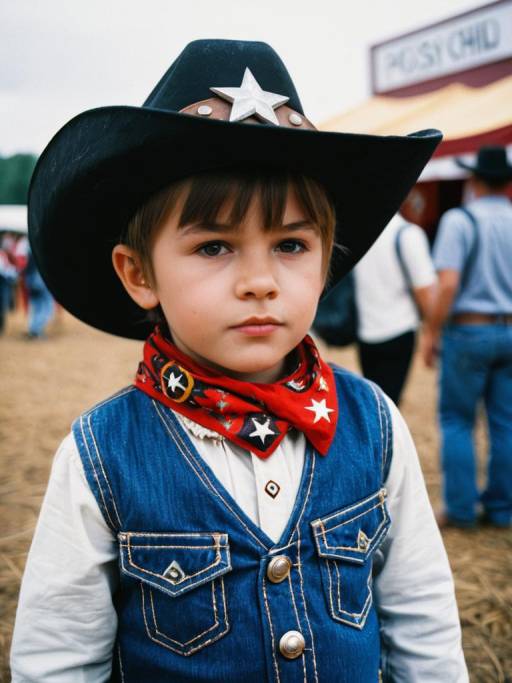 Child in Cowboy Costume at Festival