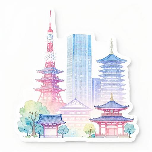 Pastel Japanese Anime Sticker Tiles