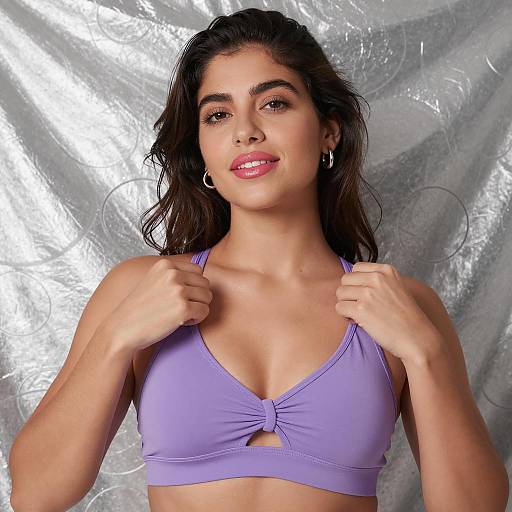 Stylish Latina Woman in Purple Sportswear