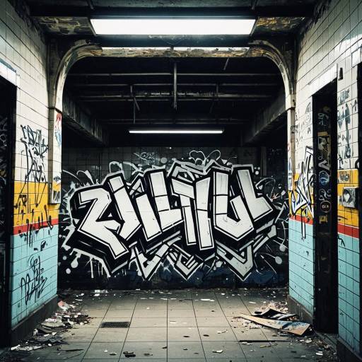 Urban Graffiti Vandal in Abandoned Subway