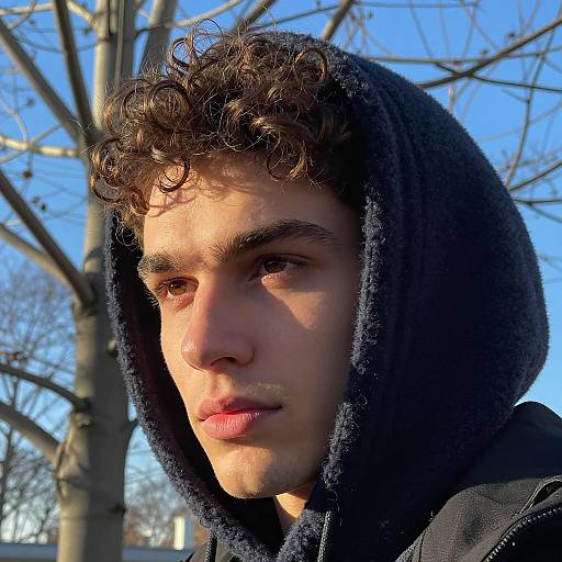 Intense Portrait of Young Man outdoors