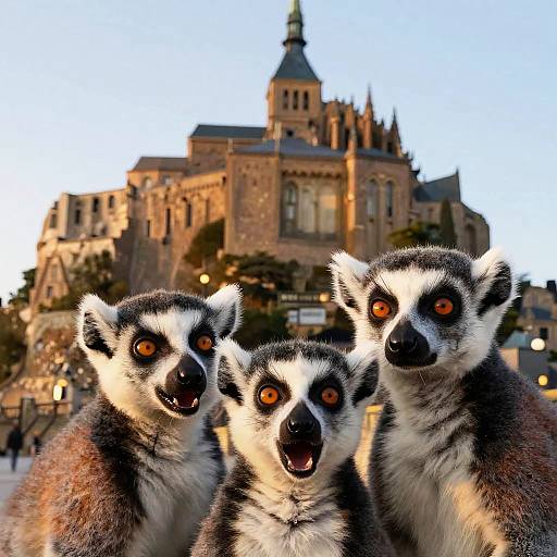 Lemur Selfie at Mont Saint-Michel