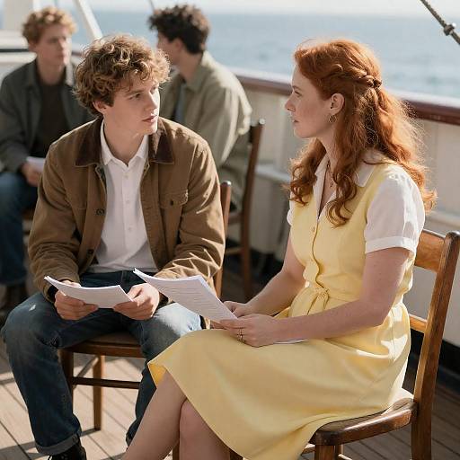 Bright Ship Deck Conversation Scene