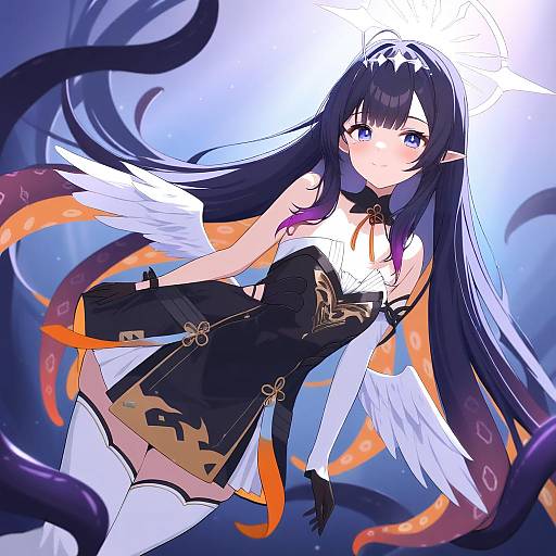 Illustration of Ao-chan (ninomae ina'nis), hololive in the style of Koku