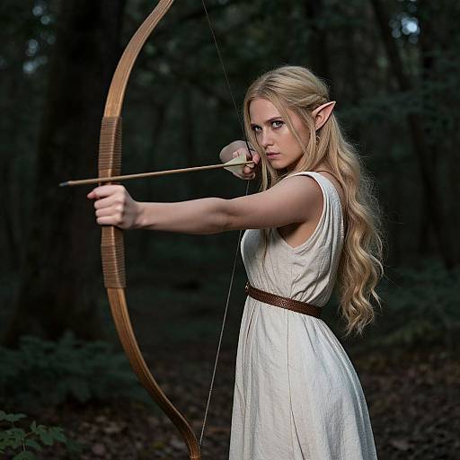 Fierce Elfic Archer in Dark Forest