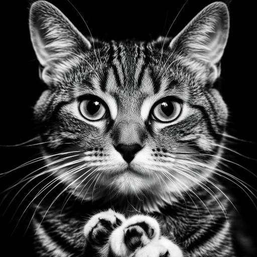 Monochrome Cat with Horror Theme