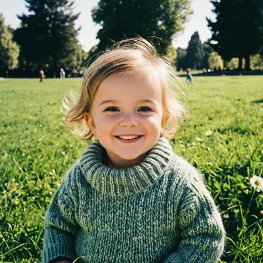 Joyful Toddler in a Sunny Meadow