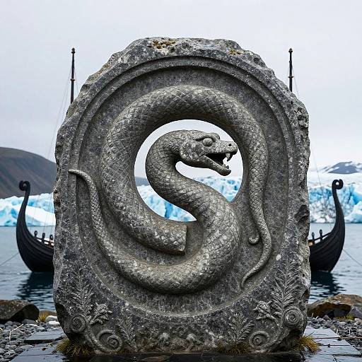 Ancient Norse Ouroboros with Vikings