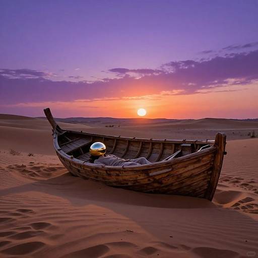 Surreal Desert Dreamscape at Sunset
