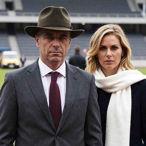 Couple in Focus at Outdoor Stadium