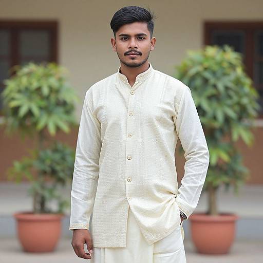 Realistic Boy in Churidar Suit