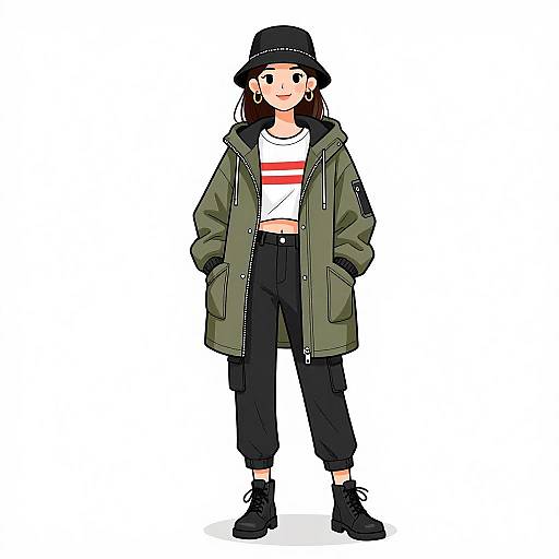 Smiling Woman in Urban Casual Outfit