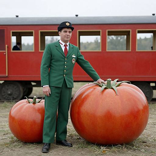 Vintage Circus Sideshow with Giant Tomato