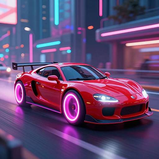 Cyberpunk Apple Car Neon Race