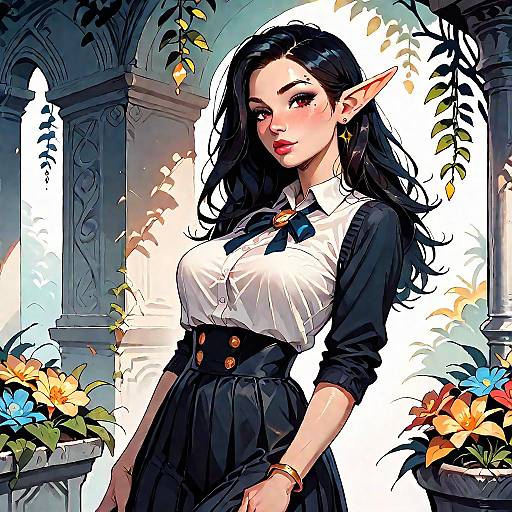 Elf Woman on College Campus