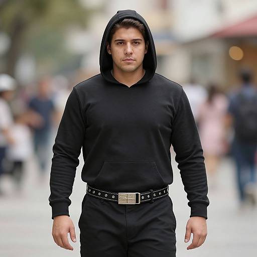 Solo Male in Blurry Hooded Costume