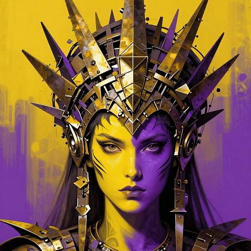 Regal Neon Headdress Portrait