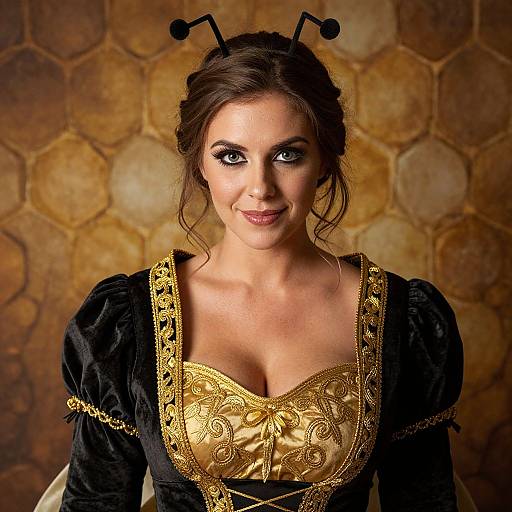 Dramatic Portrait of Woman in Bee Costume