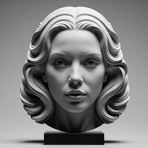3D Resin Sculpture of Woman's Head