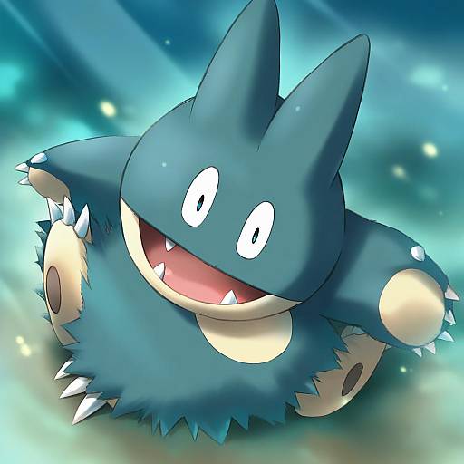 Illustration of Munchlax, pokemon in the style of Eretto