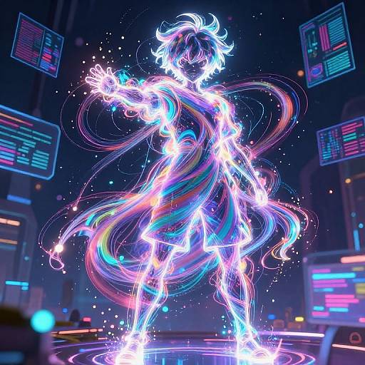 Futuristic Anime Character Visualization