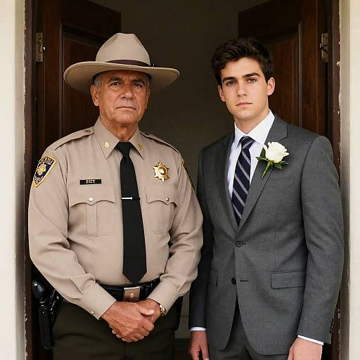 Portrait of Two Men in a Doorway