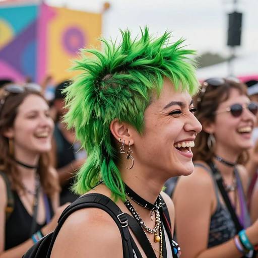 Joyful Friends at Music Festival